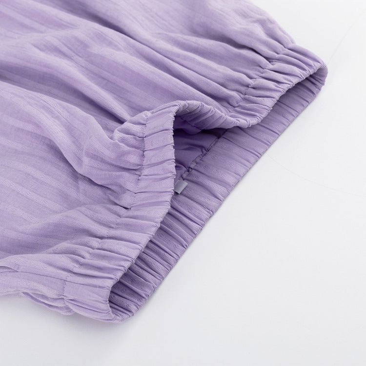 Yselia - Light and Airy Button-Up Shirt and Shorts Ensemble