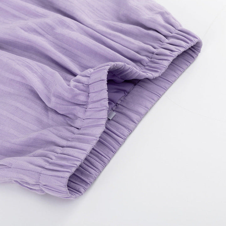 Yselia - Light and Airy Button-Up Shirt and Shorts Ensemble