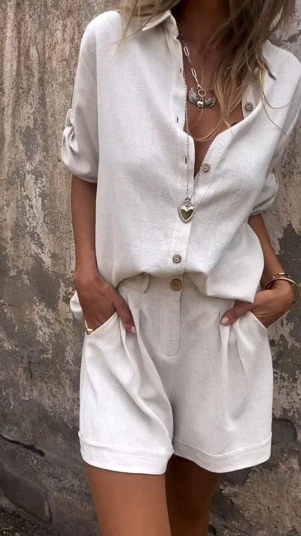 Noa - Linen Blend Two-Piece Outfit