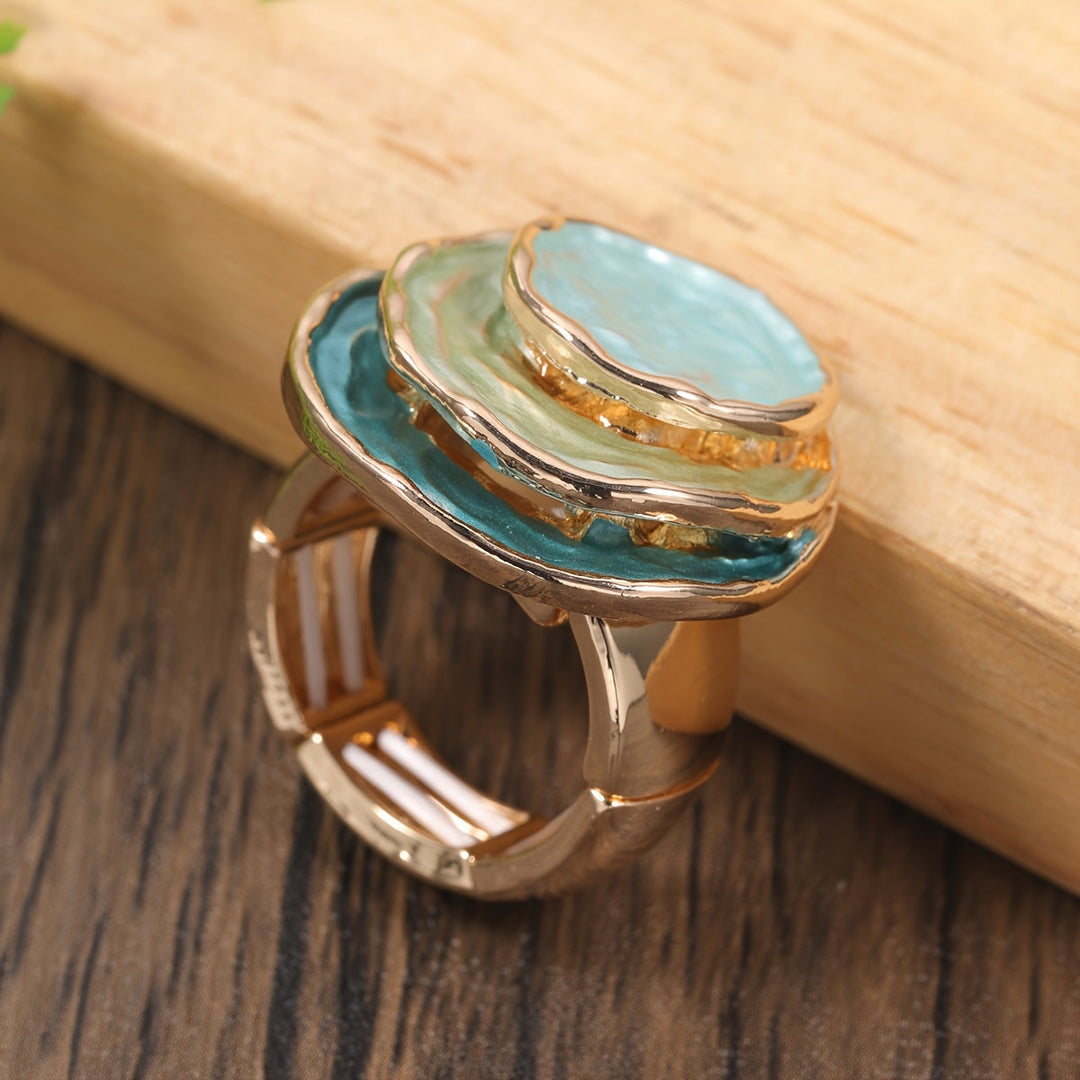 Triple-Layer Bohemian Enamel Ring