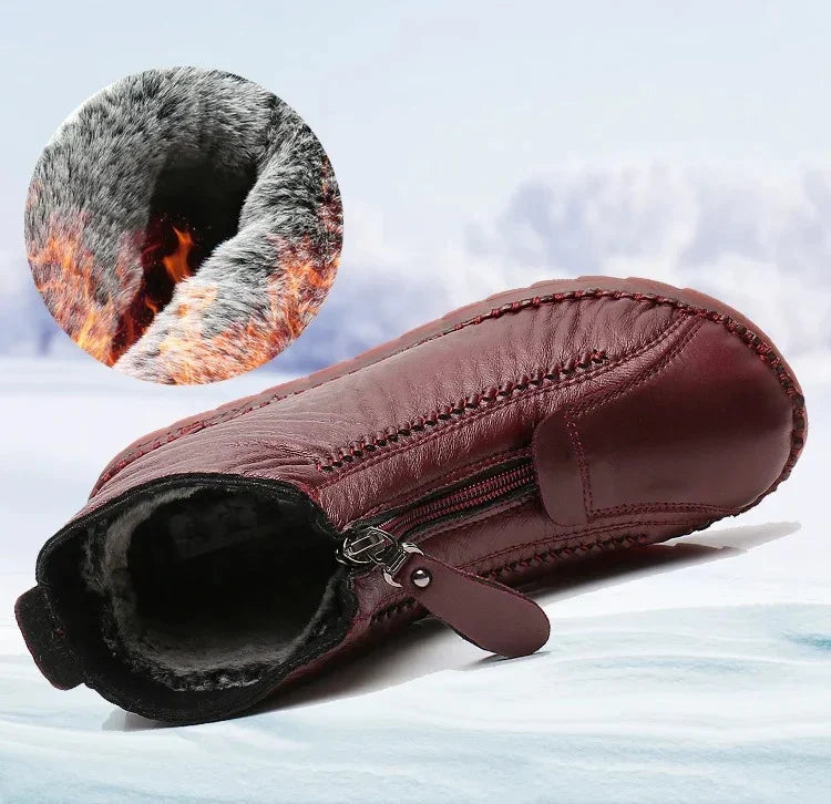 Allegra - Leather Winter Boots with Cozy Lining and Slip-Resistant Sole