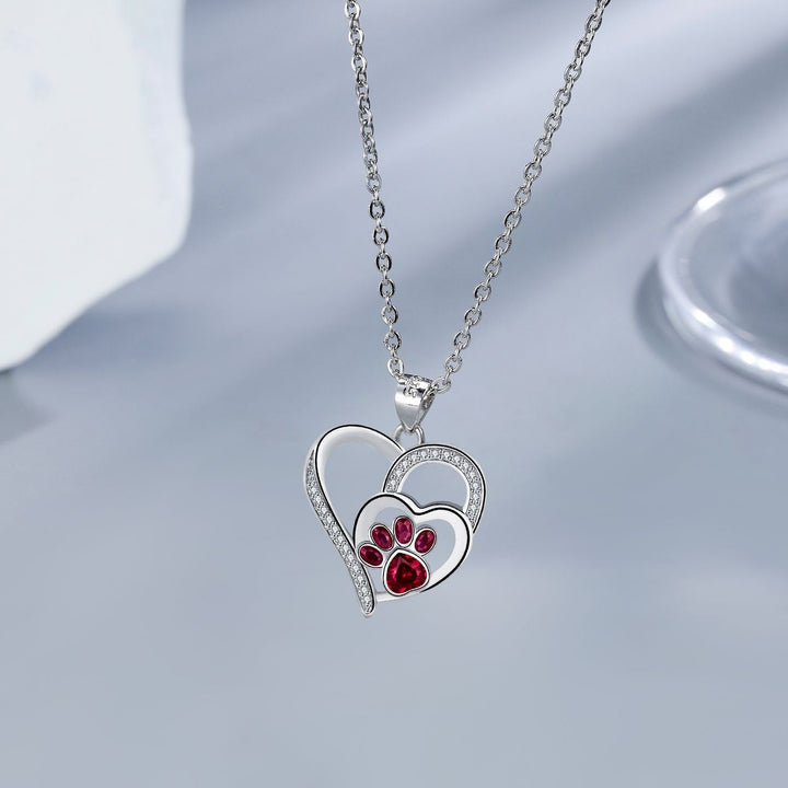 Adorable Paw Print Pendant Necklace