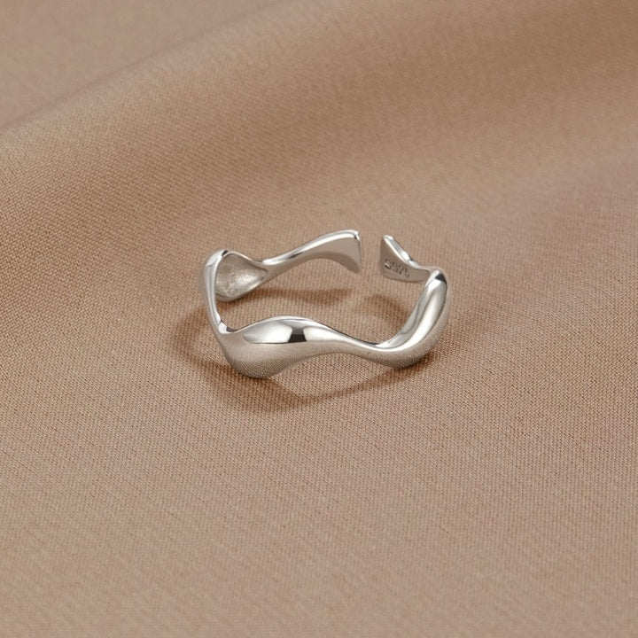 Silver Ocean Wave Ring