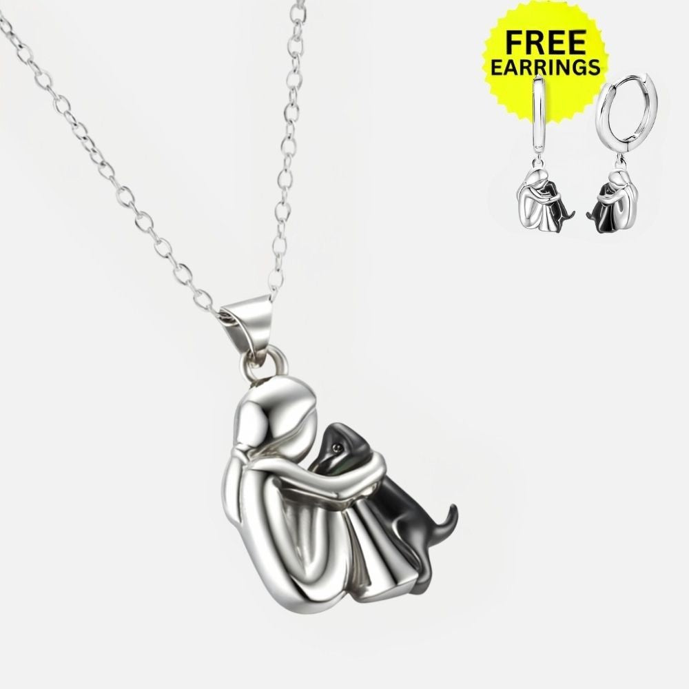 Embrace Pendant Necklace with Complimentary Earrings – Special Limited Time Deal