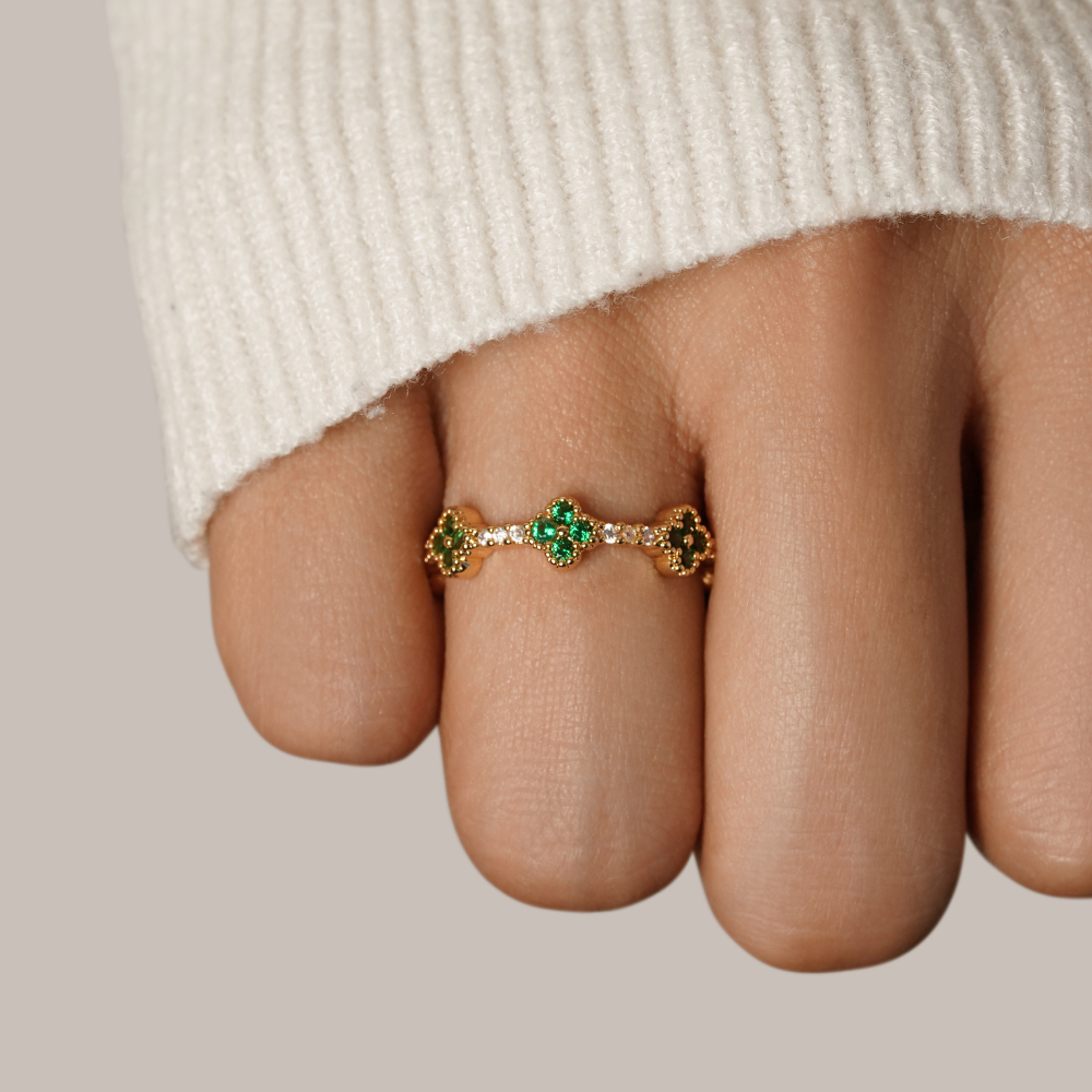 Marisol - Clover-Shaped Crystal Ring