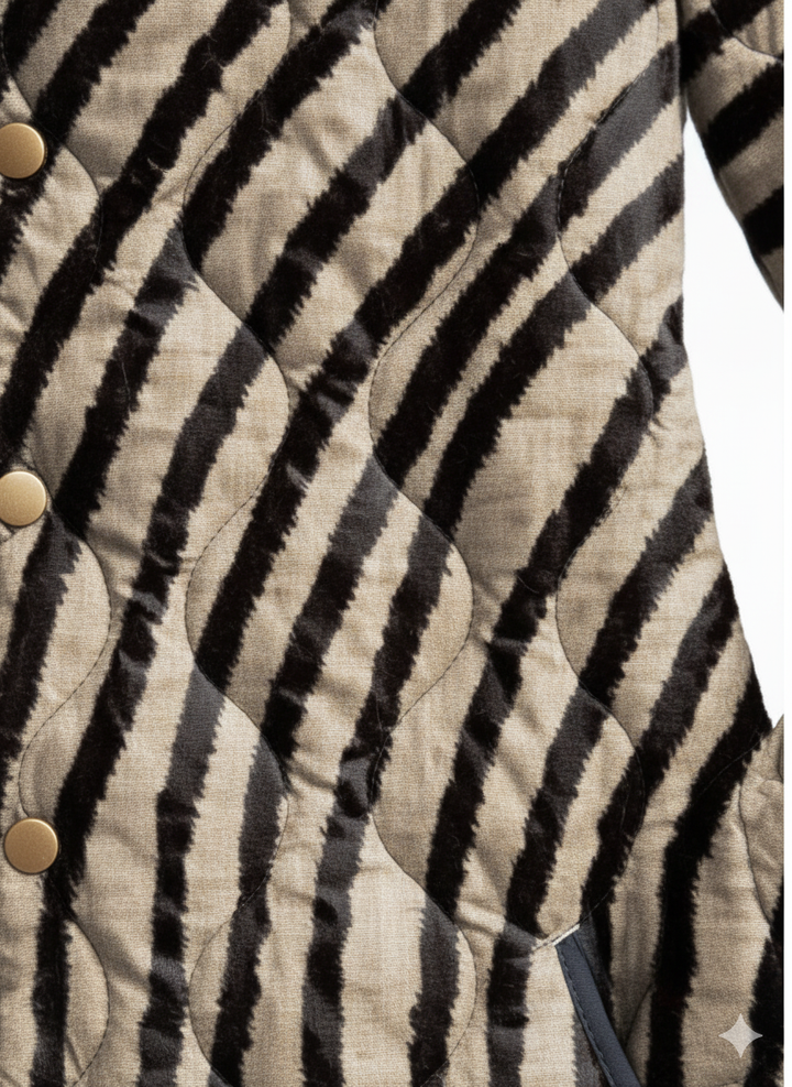 Women's Zebra Stripe Quilted Jacket