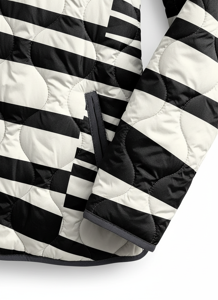 Women's Modern Striped Quilted Jacket