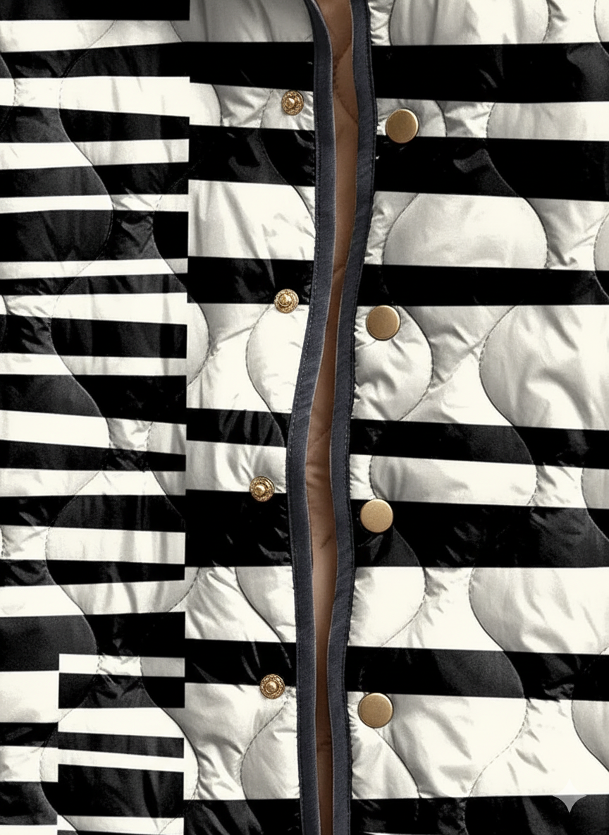 Women's Modern Striped Quilted Jacket