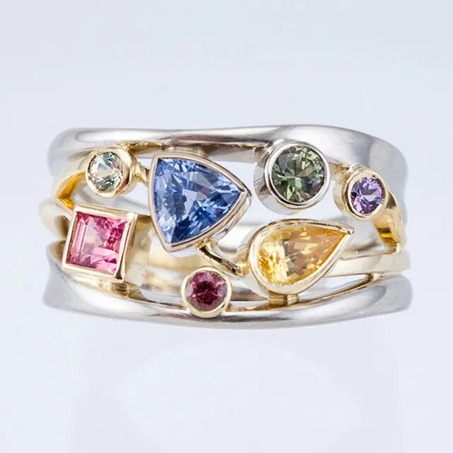 Retro Bunter Zircon Ring