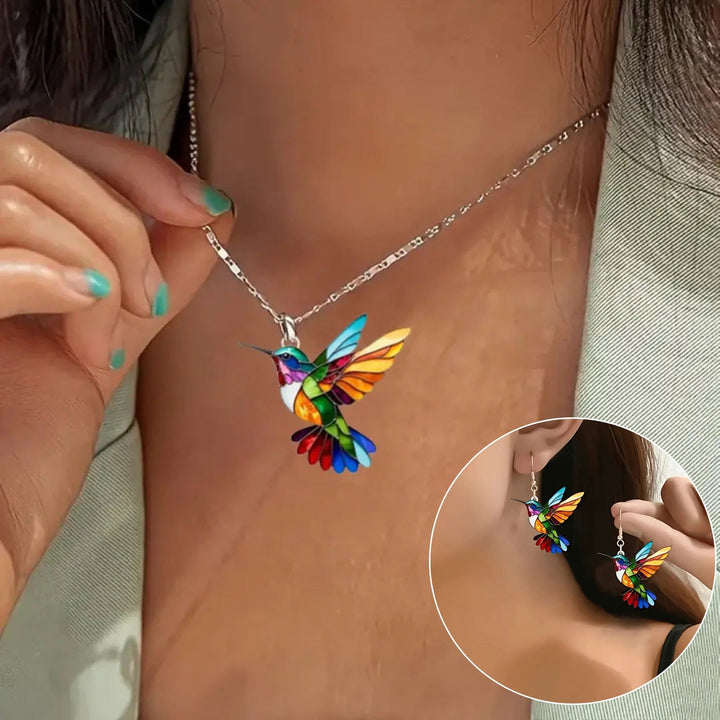 Stunning Hummingbird Necklace with Complimentary Earrings – Exclusive Limited Time Deal