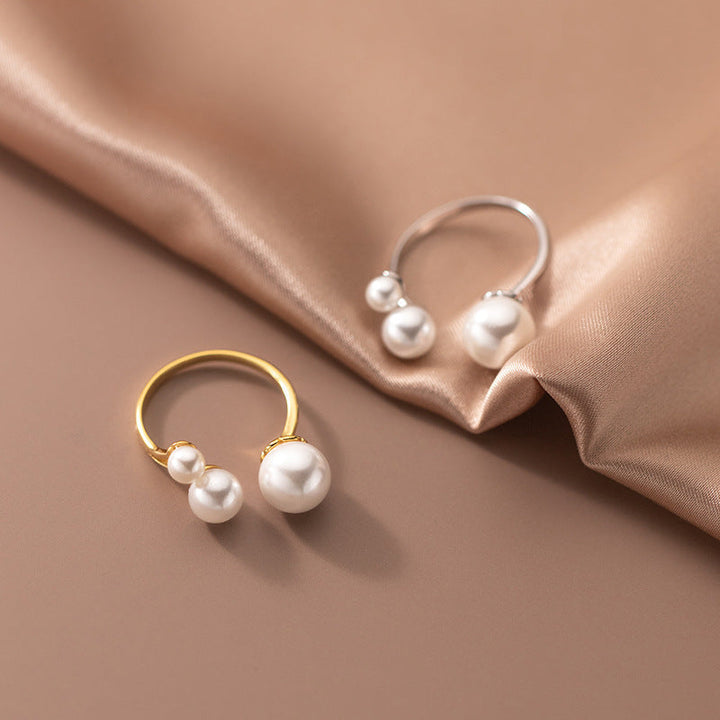 Adjustable Ring with Freshwater Pearls
