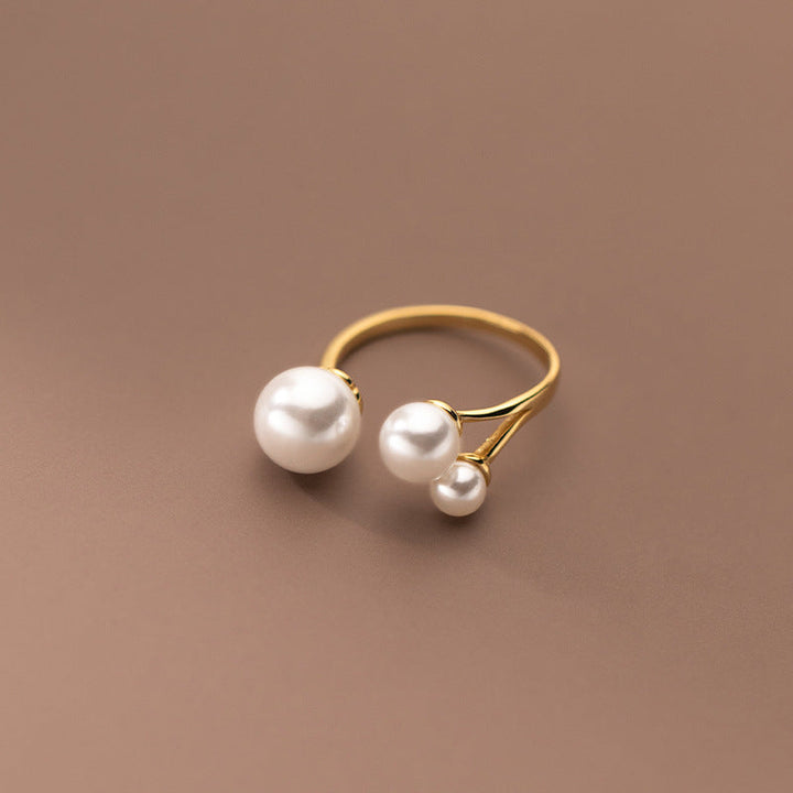 Adjustable Ring with Freshwater Pearls