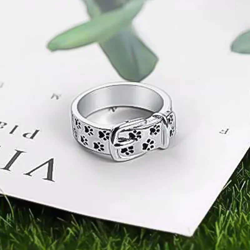 Charming and Trendy Dog-Themed Collar Ring