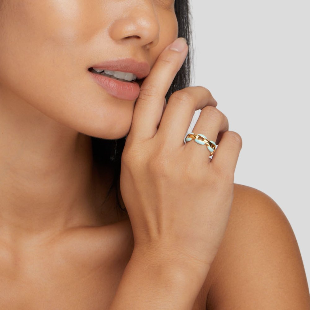 Reya Blue Chain Ring