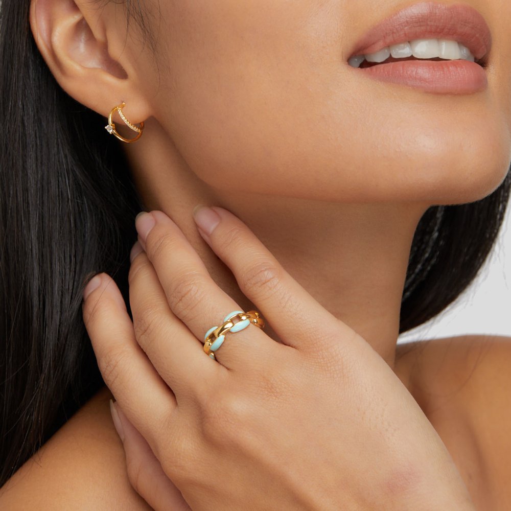 Reya Blue Chain Ring