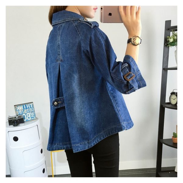 Sezina™ – Chic Denim Cape Coat