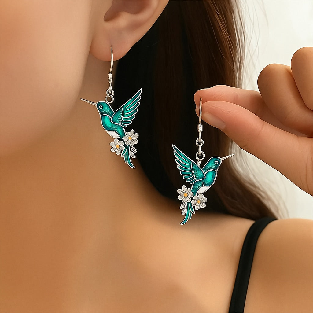 Stunning Hummingbird Necklace with Complimentary Earrings – Exclusive Limited-Time Deal