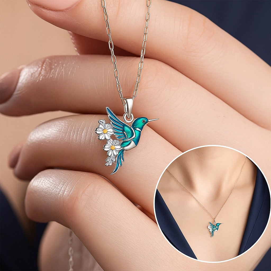 Stunning Hummingbird Necklace with Complimentary Earrings – Exclusive Limited-Time Deal