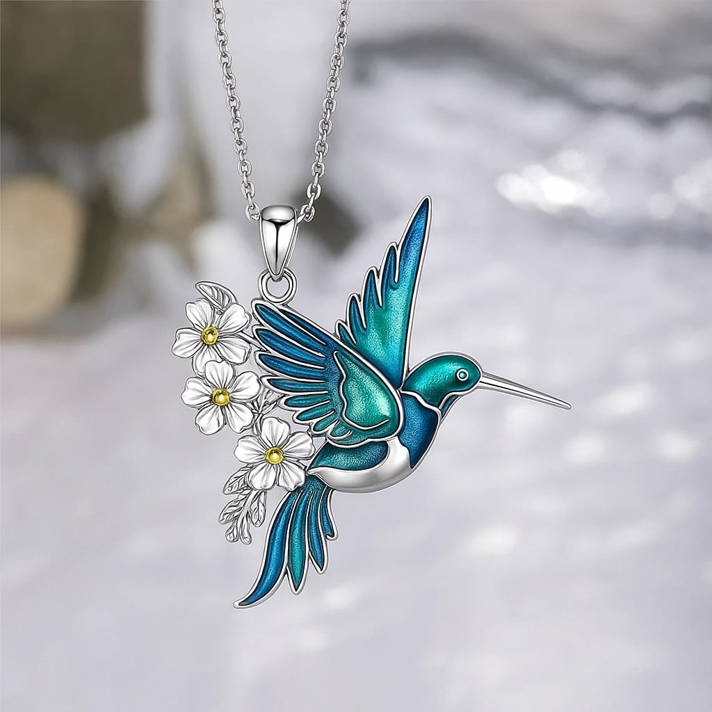 Stunning Hummingbird Necklace with Complimentary Earrings – Exclusive Limited-Time Deal