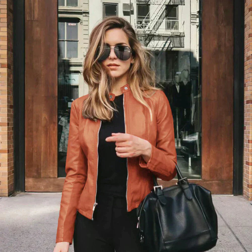 Abigail™ - Elegant Italian Leather Jacket