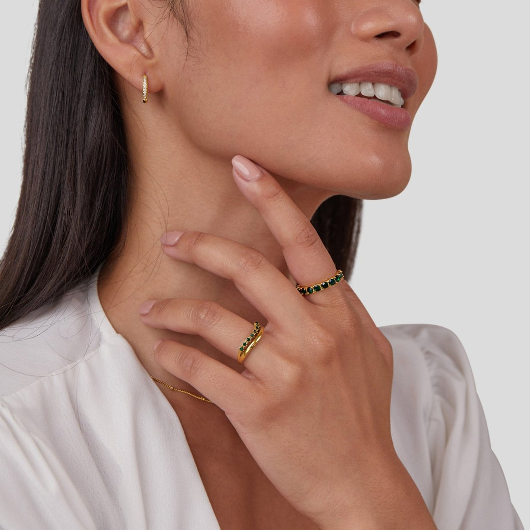Carmen - Emerald Green Layered Ring