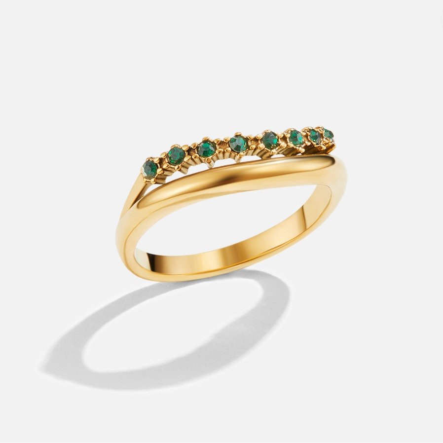 Carmen - Emerald Green Layered Ring