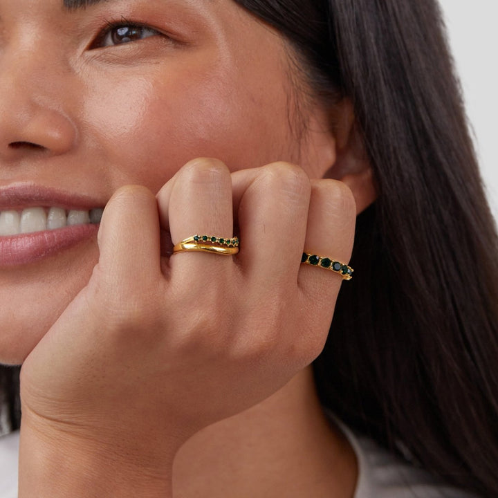 Carmen - Emerald Green Layered Ring