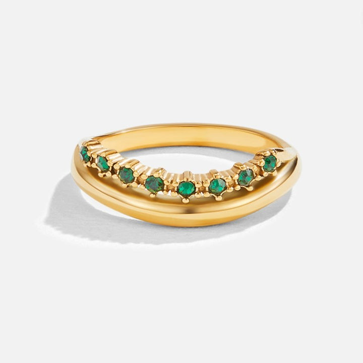 Carmen - Emerald Green Layered Ring