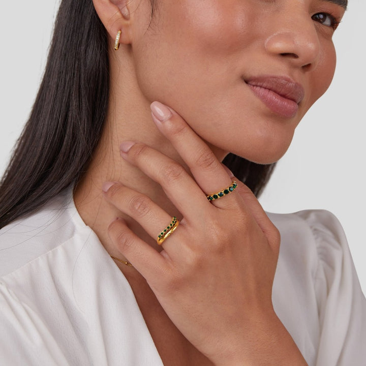 Carmen - Emerald Green Layered Ring