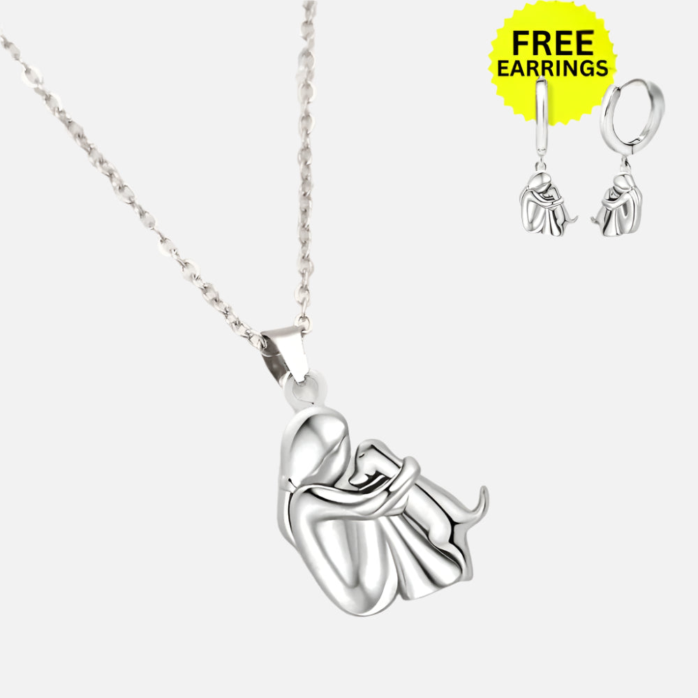 Embrace Pendant Necklace with Complimentary Earrings – Special Limited Time Deal