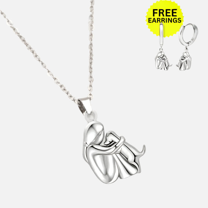 Embrace Pendant Necklace with Complimentary Earrings – Special Limited Time Deal