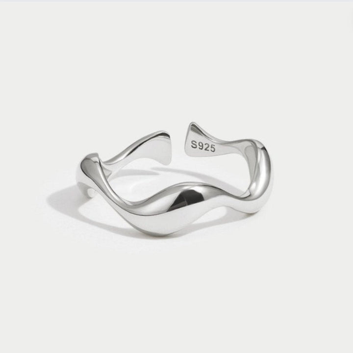Silver Ocean Wave Ring